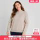 时尚 胖太太大码 新品 冬季 纯色绵羊毛套头上衣毛衣潮624102510 女装