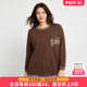 咖色撞色圆领羊毛衫 胖太太大码 打底薄621301510 新品 短款 女装 春季