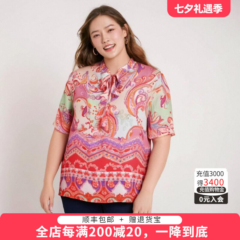 胖太太衬衫薄款宽松立领