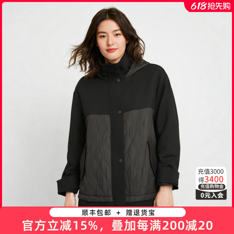 胖太太大码女装秋季新品韩版时尚短款宽松连帽风衣外套722301610