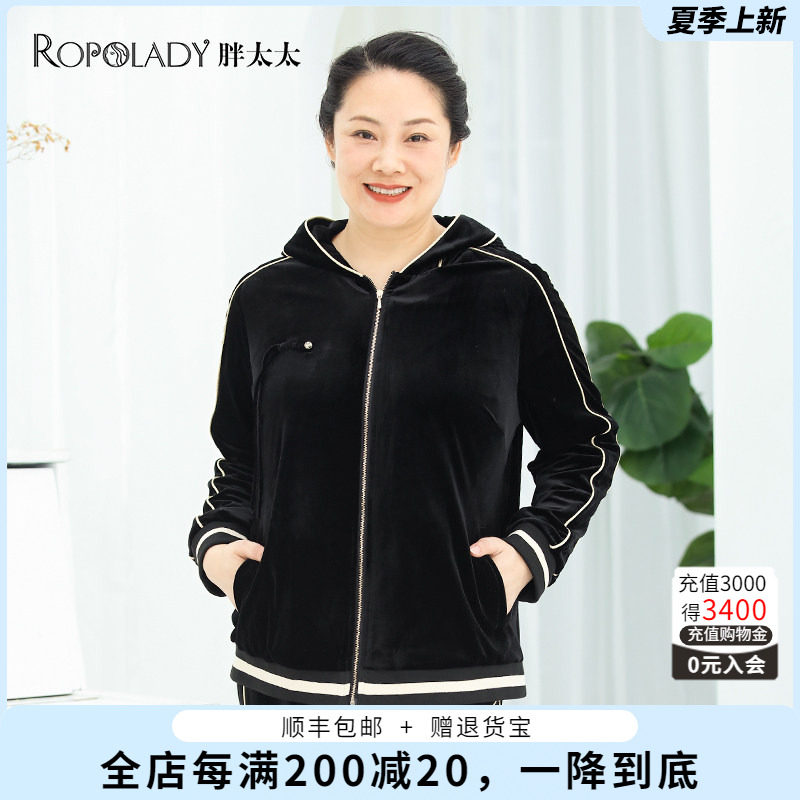 胖太太外套适中休闲宽松丝绒