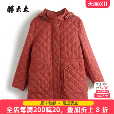 连帽棉服胖太太宽松舒适