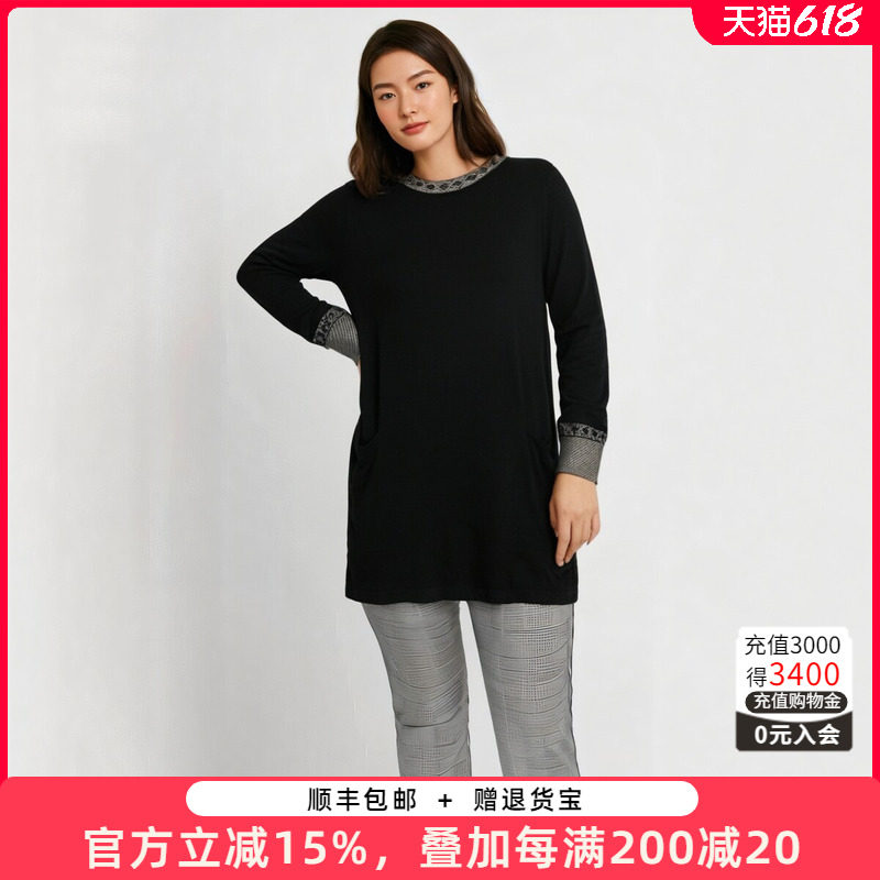 胖太太大码女装春季新款中长款连衣裙针织毛衫宽松A版620103510
