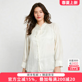 新款 春季 中国风格 衬衫 424219211 胖太太大码 暗花上衣打底时尚 女装