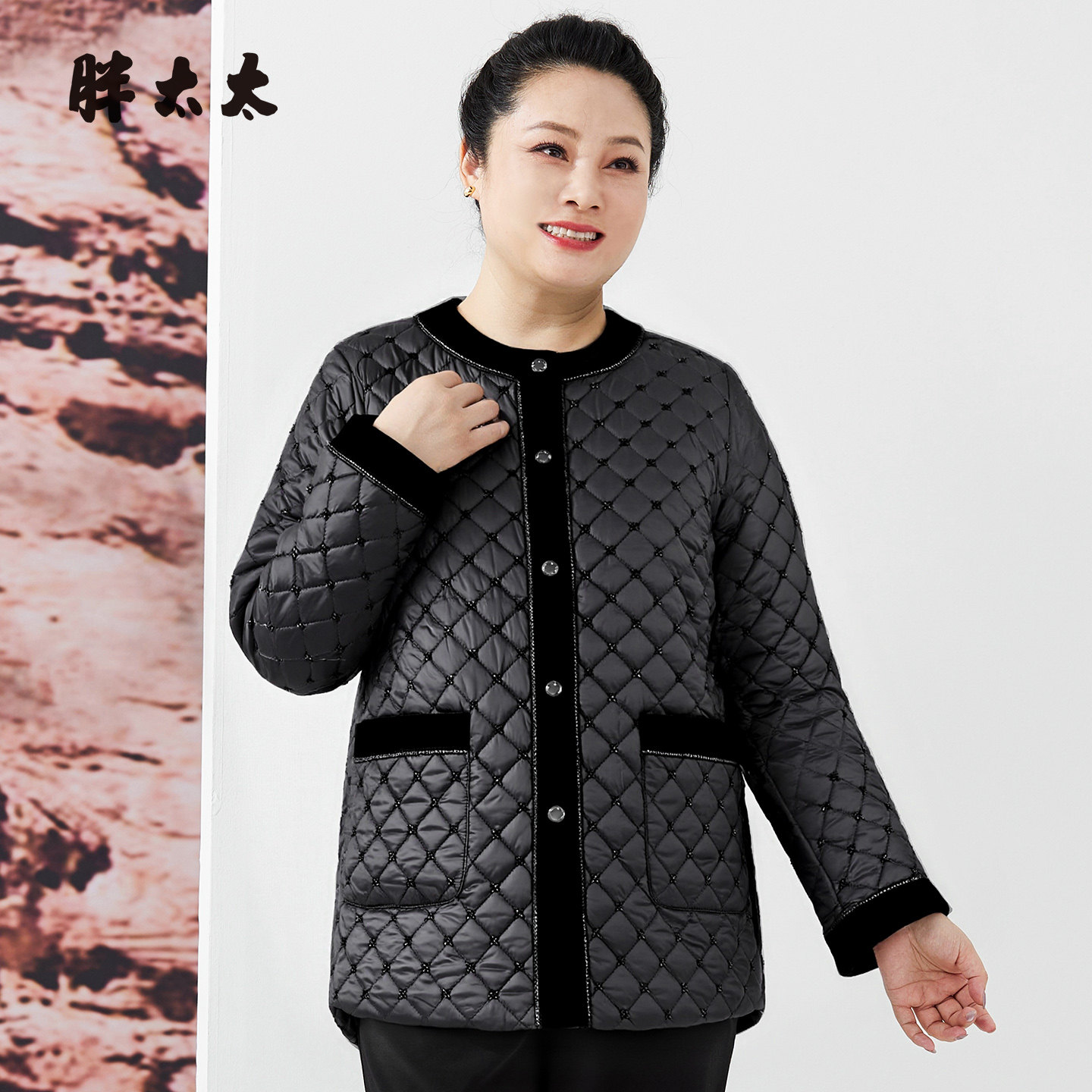 胖太太棉服外套时尚保暖