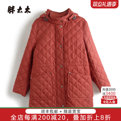 连帽棉服胖太太宽松舒适