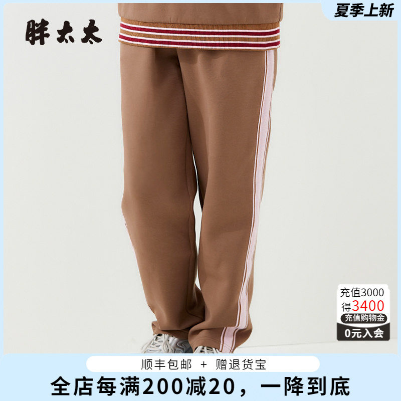 运动织带休闲裤胖太太舒适