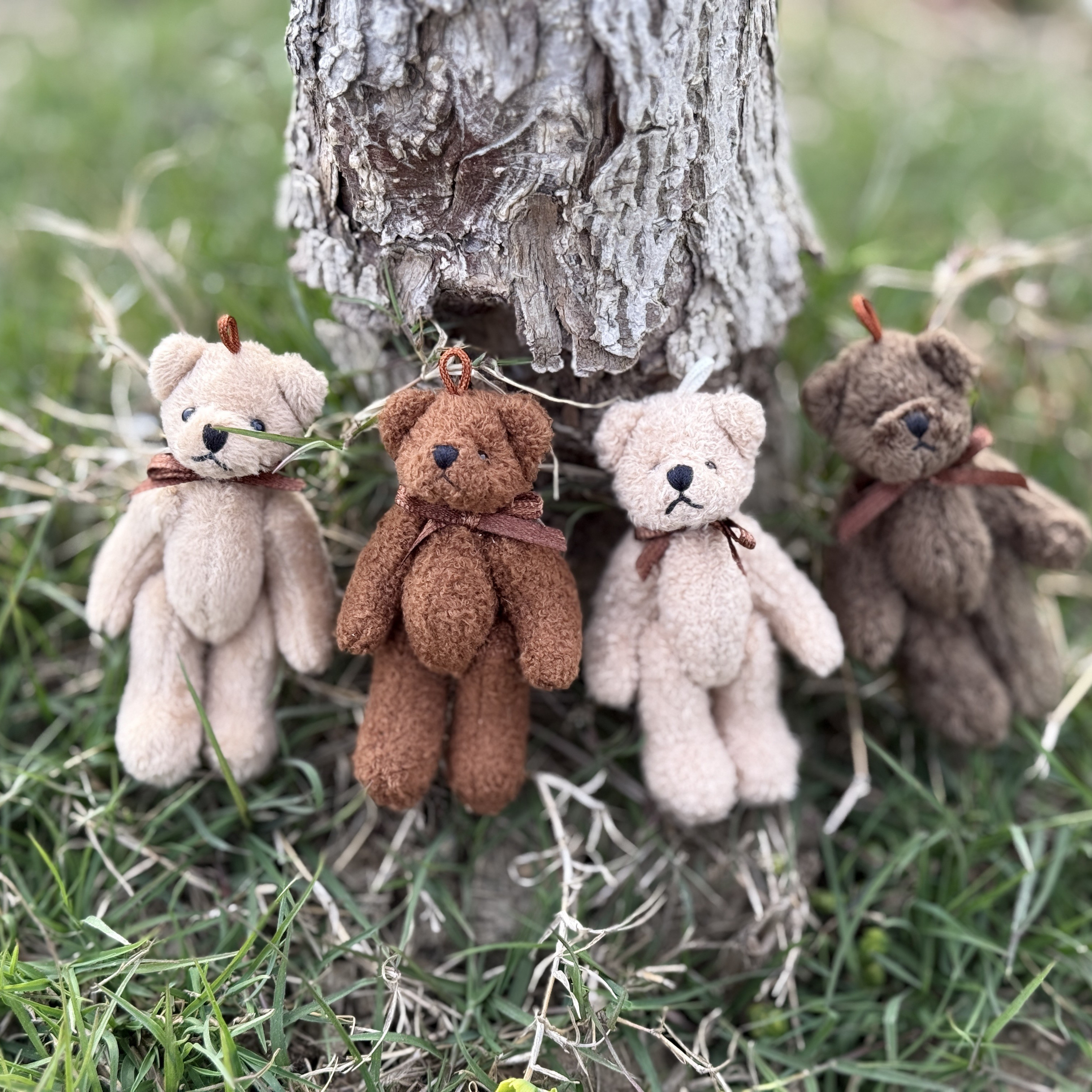 2025新品车钥匙纯手工8厘米小熊挂件手机挂链配件饰品网红包邮