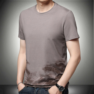 2026新品纯棉短袖T恤圆领宽松大码国潮时尚复古创意上衣明星同款