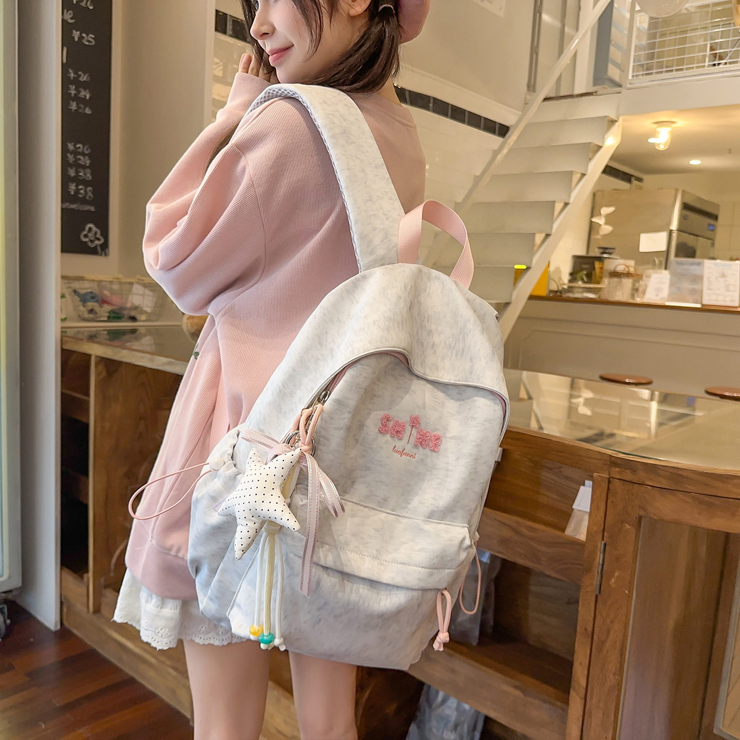 2026新款少女心双肩包女大容学生书包
