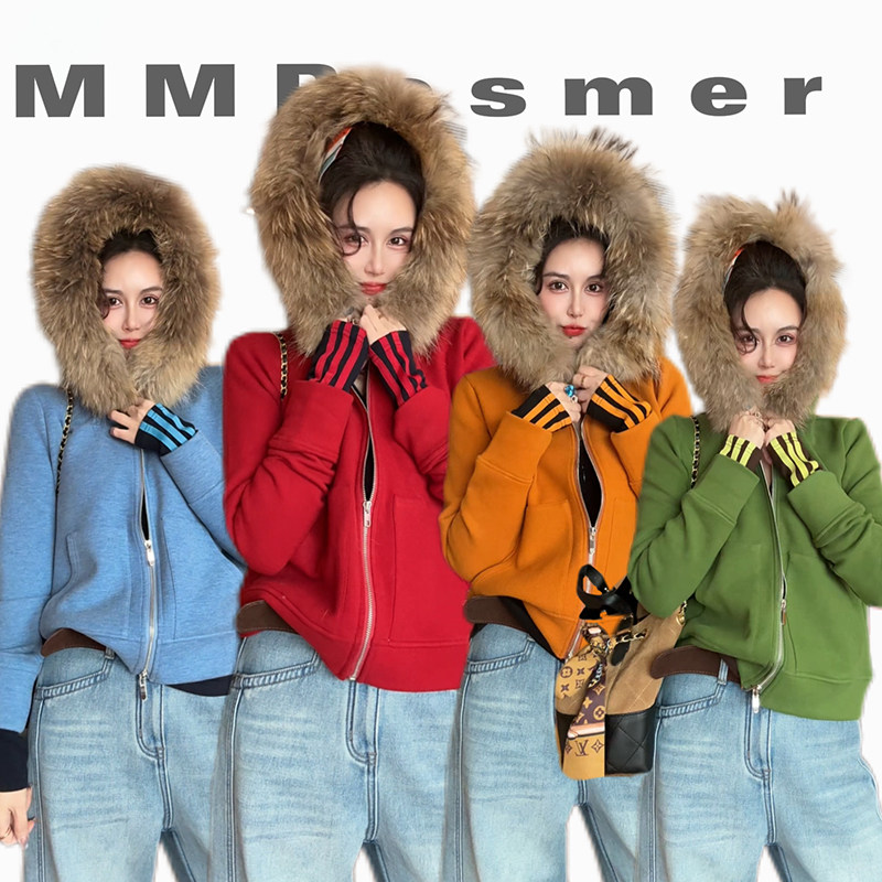 冬季新款时尚保暖连帽貉子毛领卫衣外套女士休闲长袖带帽开衫绒衫,女装/女士精品,卫衣/绒衫,淘宝优惠券,粉丝福利购,淘宝优惠卷