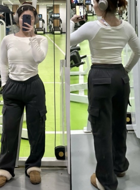 加拿大Ga～官网在售加绒工装卫裤运动带兜侧兜长款秋冬-31墙-A207