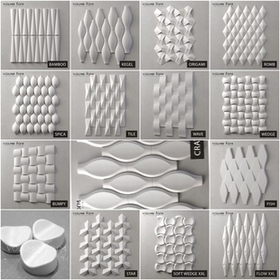 饰装 3D水泥几何墙砖硅胶模具室内装 修背景墙用水泥石膏墙砖模型