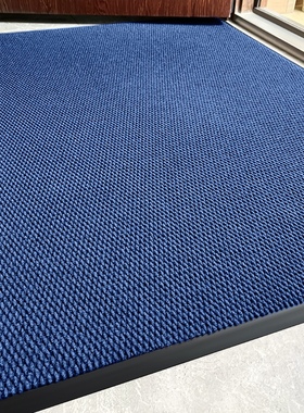 蓝色入户门加厚地垫门外脚垫室外家用深蓝色地毯户外门口防滑门垫