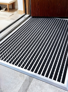 黑色铝合金入户门高级地垫室外门口防滑地毯门外入门脚垫户外门垫