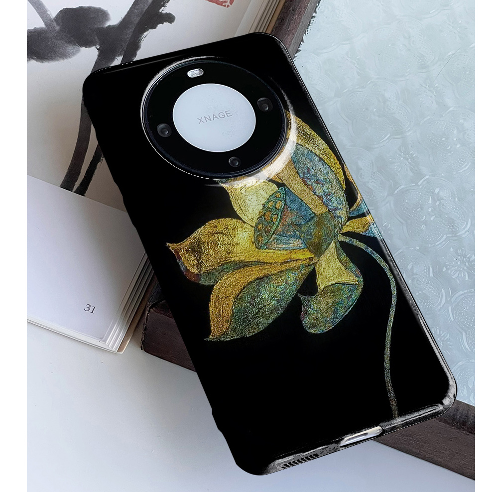 巷午 中式荷花适用于苹果15红米k70e/vivox100/OPPOreno11一加12华为mate60p荣耀magic5手机壳三星s24u小米14