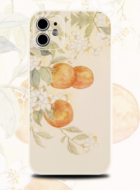 巷午 中式温柔橘子适用于苹果16/15p红米note14华为mate60/p70oppofindx8小米15硅胶手机壳vivox100荣耀200