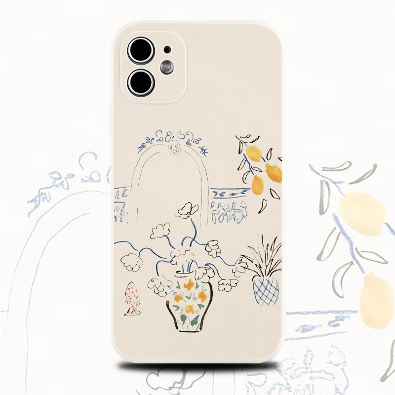 巷午 涂鸦松弛感花朵适用于苹果15/14华为nova12mate60荣耀100/oppofindx7小米14手机壳vivox90红米k70e文艺