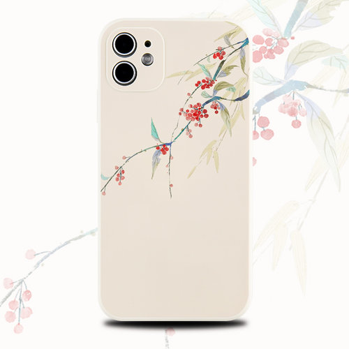 巷午 中式温柔红豆用于苹果15华为nova12mate6050荣耀100/oppofindx7小米14/13手机壳vivox100红米k70/iqoo12