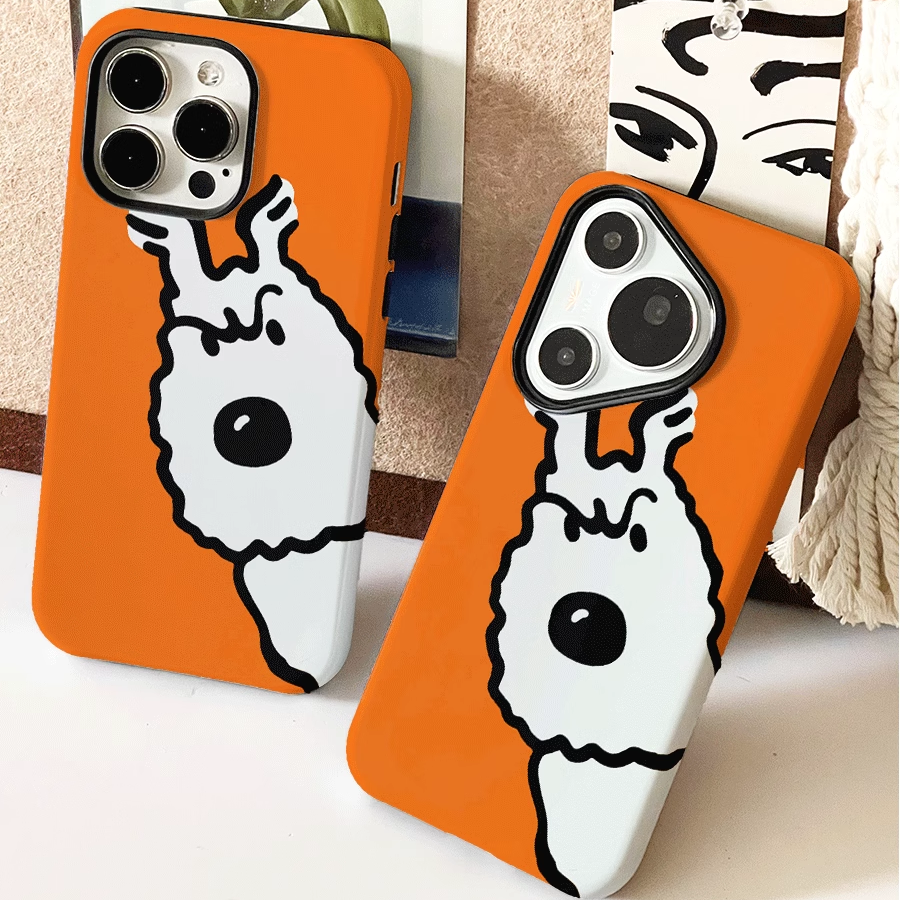 巷午 橙色卷毛小狗苹果15小米civi4pro华为mate60荣耀200p/vivox100s二合一磨砂菲林手机壳oppofindx7三星24u