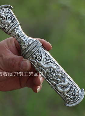 藏式风格小刀弹簧钢一体手工打造藏族剑匕剑藏饰品收藏摆件未开刃