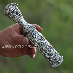 藏式风格小刀弹簧钢一体手工打造藏族剑匕剑藏饰品收藏摆件未开刃