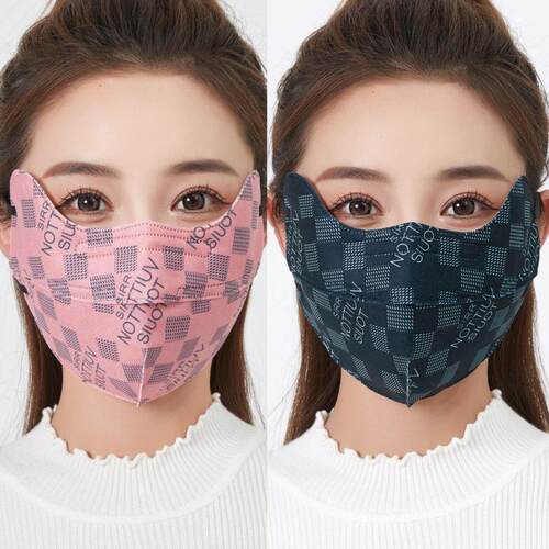 3d立体夏季防晒口罩女挡风遮阳口罩可水洗透气加大冰丝时尚护眼角