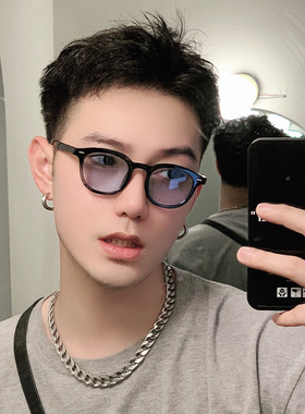 zqc#韩版蓝色墨镜太阳镜女小框小脸眼镜复古男网红防晒防紫外线