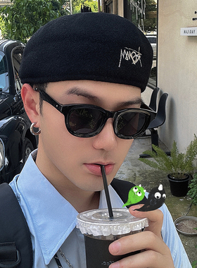 ALASYA复古墨镜男女同款黑色大框高级感2024新款防紫外线太阳眼镜