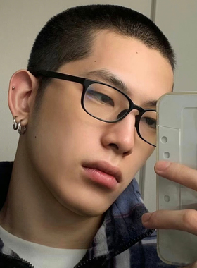 ALASYA超轻眼镜框男黑色窄框日系素颜神器防蓝光眼镜无度数护目镜