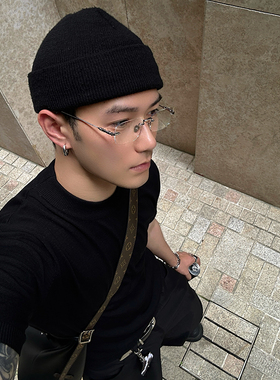 ALASYA高级感超轻无框眼镜斯文金丝边眼镜框素颜防蓝光街头纯欲