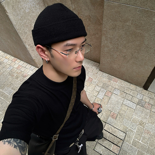 ALASYA高级感超轻无框眼镜斯文金丝边眼镜框素颜防蓝光街头纯欲