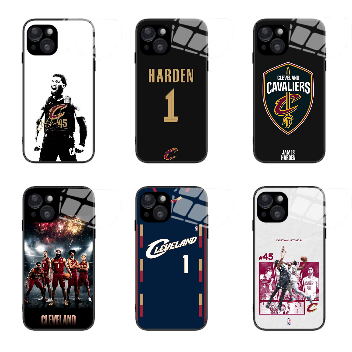 适用iPhone15保护套詹姆斯哈登球衣手机套骑士米切尔小米14华为mate60荣耀华为三星s24苹果17promax手机壳