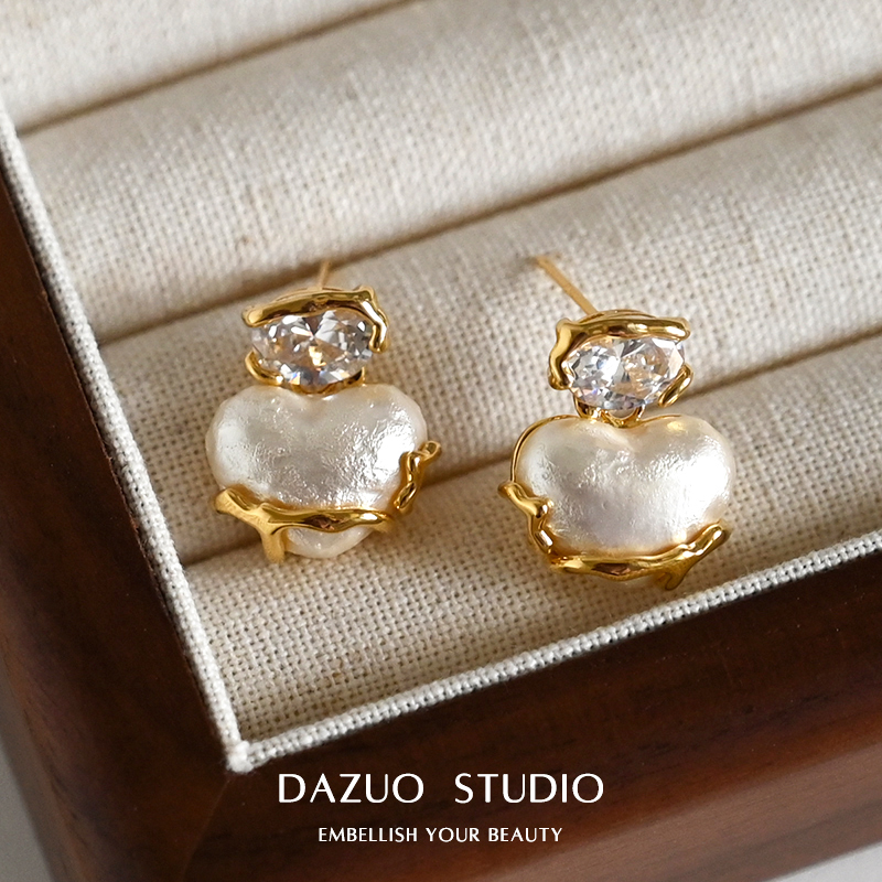 法式轻奢耳钉女高级感气质耳饰