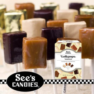candies时思香草奶油咖啡巧克力味棒棒糖礼盒 238g 美国see