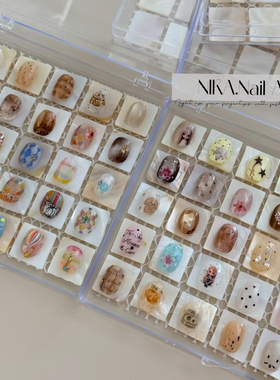 INS风短甲打版收纳盒美甲款式贝壳片色板防尘收纳甲片颜色展示板