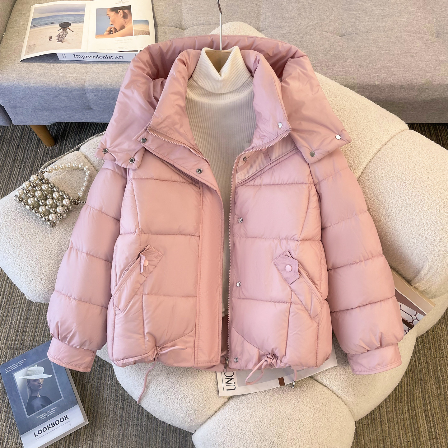 反季短款羽绒棉服女2026秋冬季新款加厚保暖面包服学生小棉袄外套