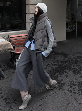 2026秋冬新款加厚保暖羽绒棉马甲女韩版宽松立领无袖棉服短款外套