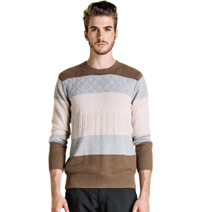 织礼24秋冬新款毛衣100%纯山羊绒衫 麻花男款套针织衫加厚毛衣