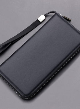 男士手拿包新款商务拉链手包大容量时尚手抓包长款钱包手机包简约
