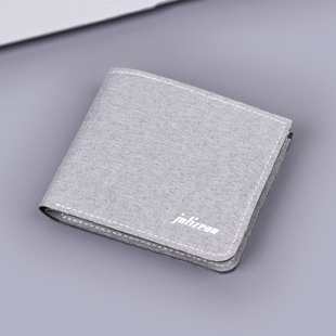 男士帆布钱包男款钱夹折叠美金包短款超薄男皮夹子两折wallet man