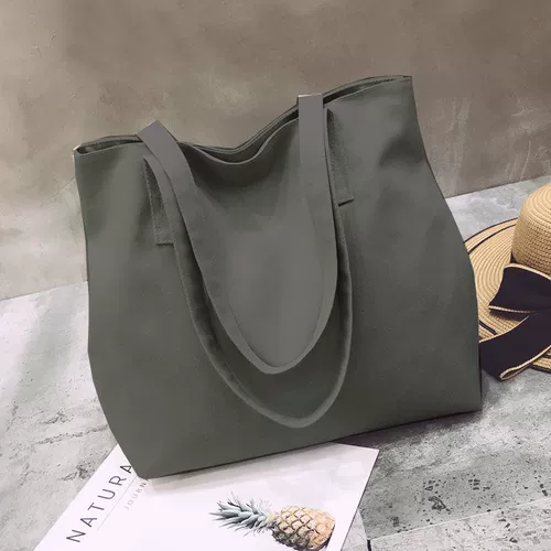 Ретро сумка на одно плечо, модный универсальный вместительный и большой тканевый мешок, в корейском стиле