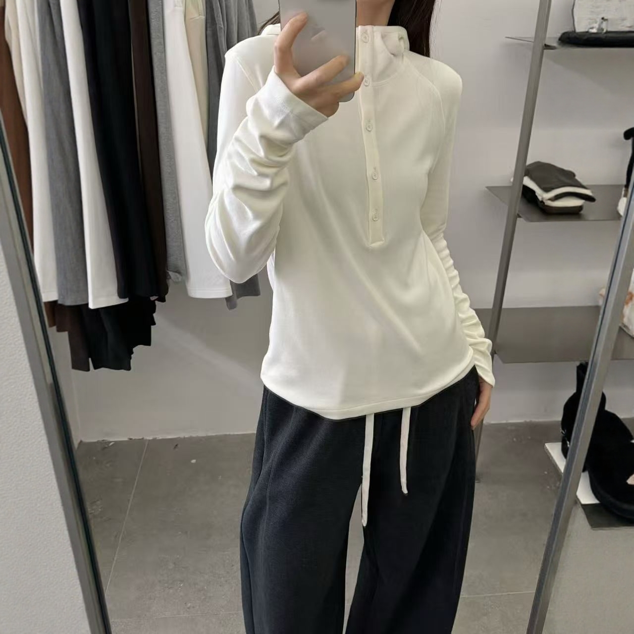 2025冬季新品韩版宽松显瘦百搭休闲慵懒感加厚款连帽长袖T恤女