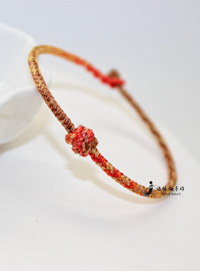 2025本命年马年积土成金红绳手链