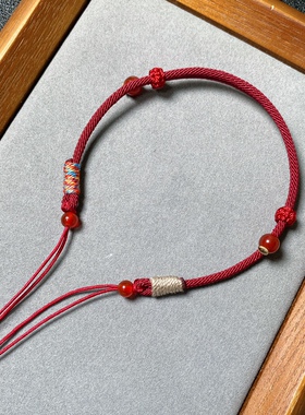 手工本命年红绳手链可穿饰品