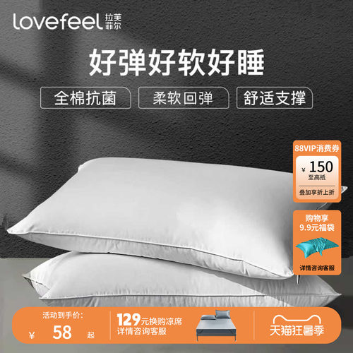 枕头一对装睡眠五星枕芯