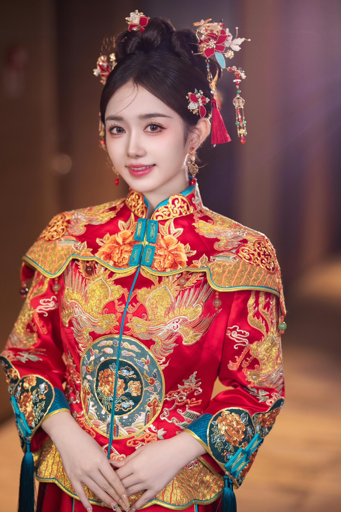 新款发饰其他镀金红色发簪复古