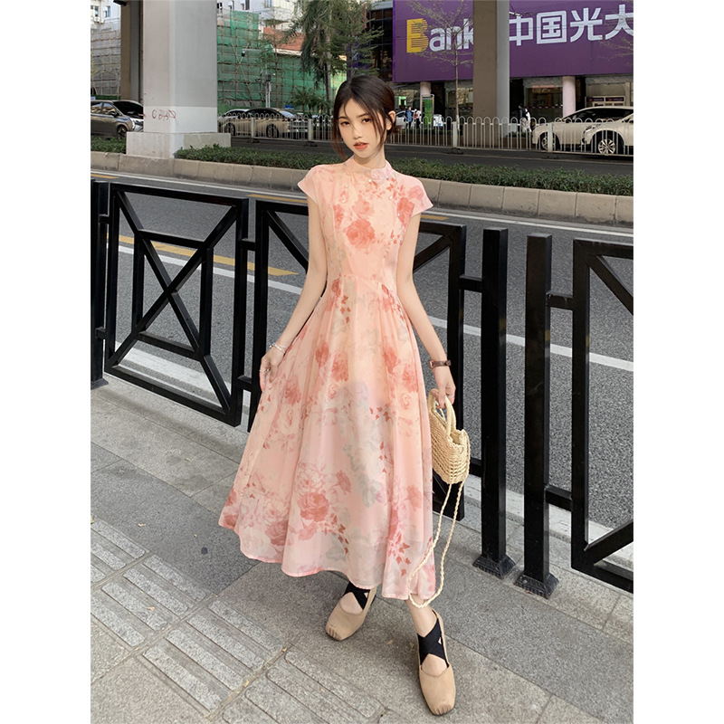 中改良旗袍连衣裙女夏季2025新款
