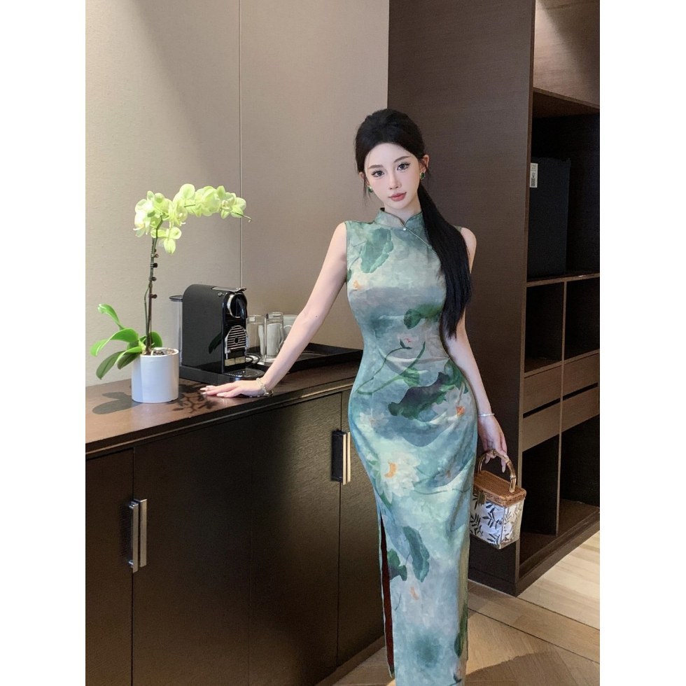 【翡荷】新中式改良旗袍连衣裙女款高级感气质修身长裙子