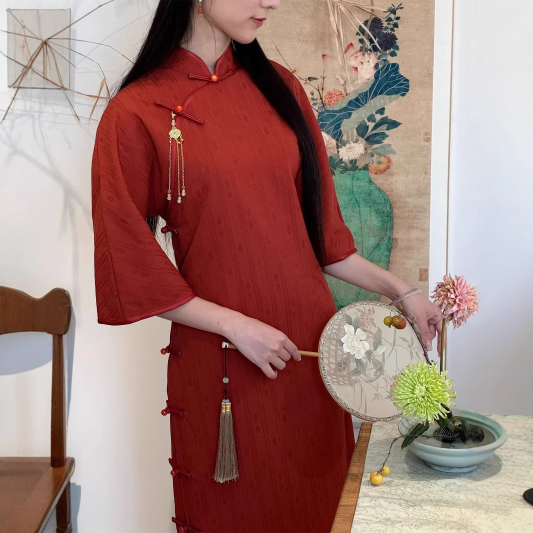 新中式古法倒大袖旗袍敬酒服2025